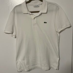 Lacoste , white polo , size m , good condition